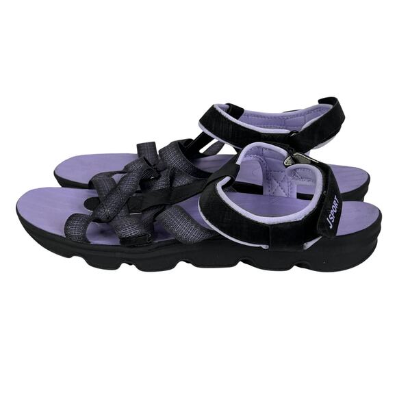 Jsport Kaia Ladies' Strap Black Purple Sandal Size 10 - Picture 4 of 9